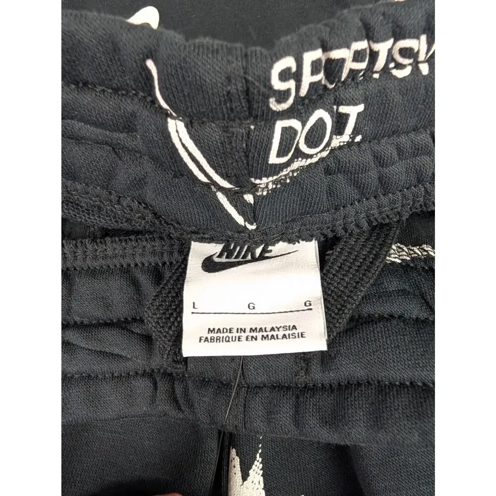 Nike Boys Large Black & White Logo Shorts & Tee Set